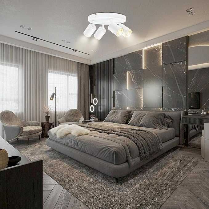 BOYIR Reflektor sufitowy LED, biały, 4-punktowy, GU10