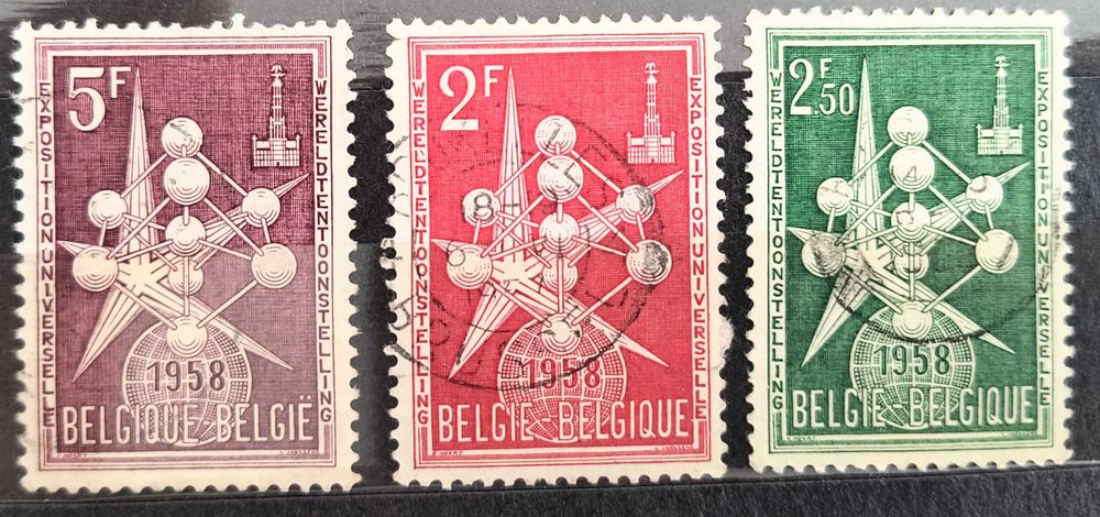 Zestaw znaczków - Belgia 1957 -