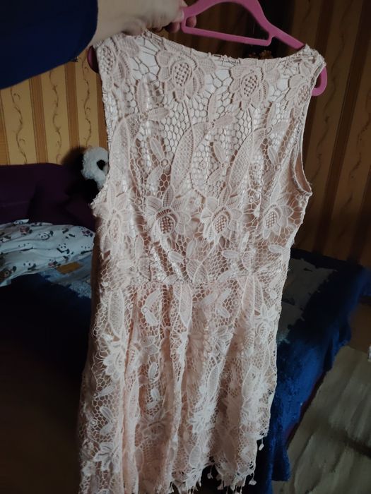 Платье миди кружево вышитое нежно персиковое XL XL-XXL