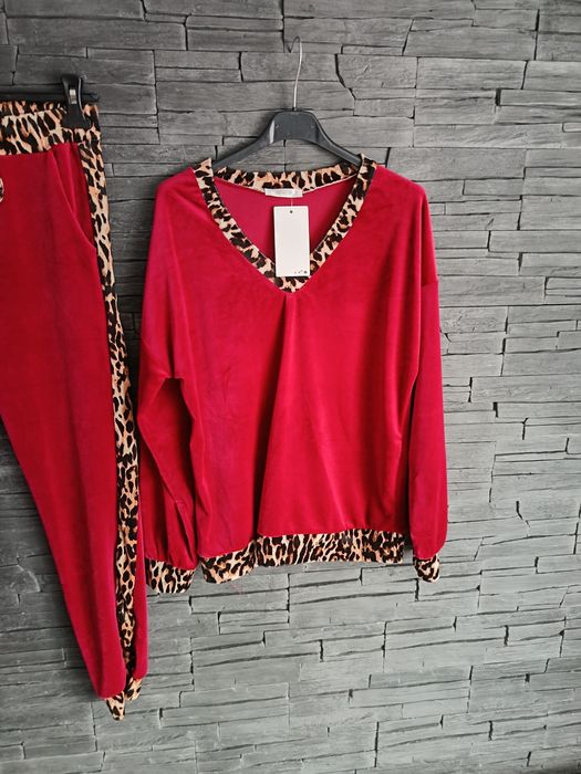 Dres welurowy panterka