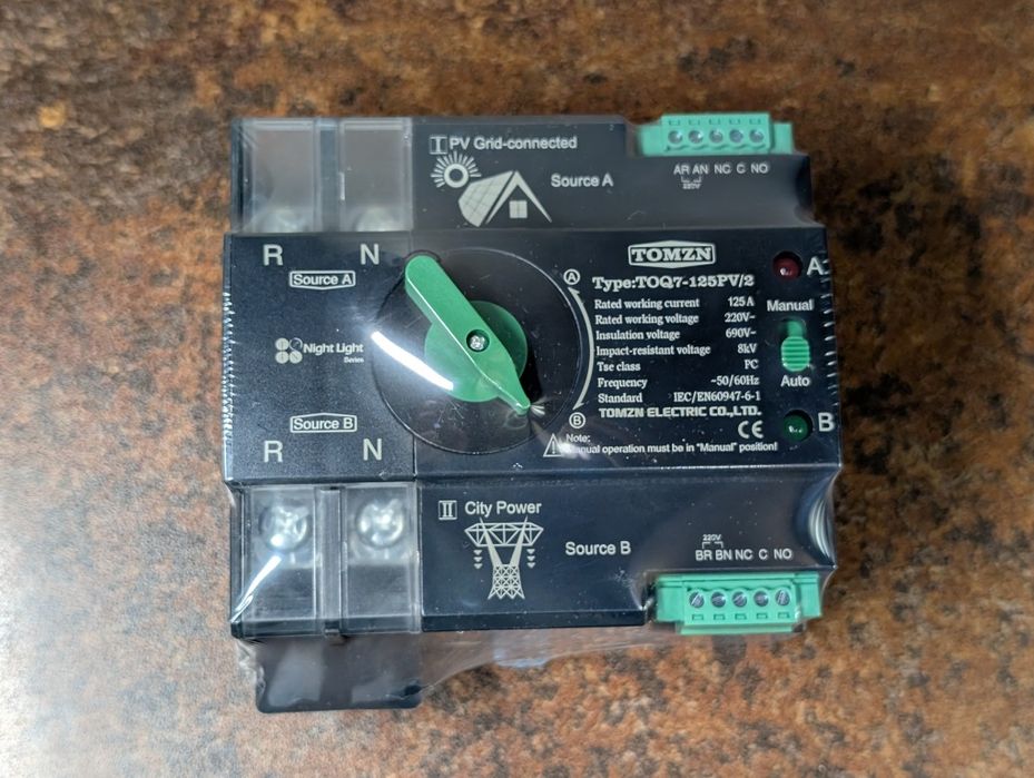 АВР автомат Tomzn ввод резерва реле напряжения перемикач