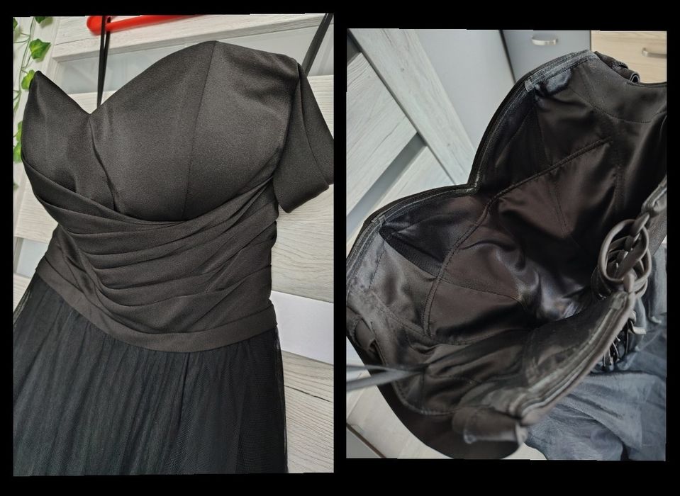 Piękna suknia wieczorowa, na studniówkę, półmetek, wesele. rozm. 38 M