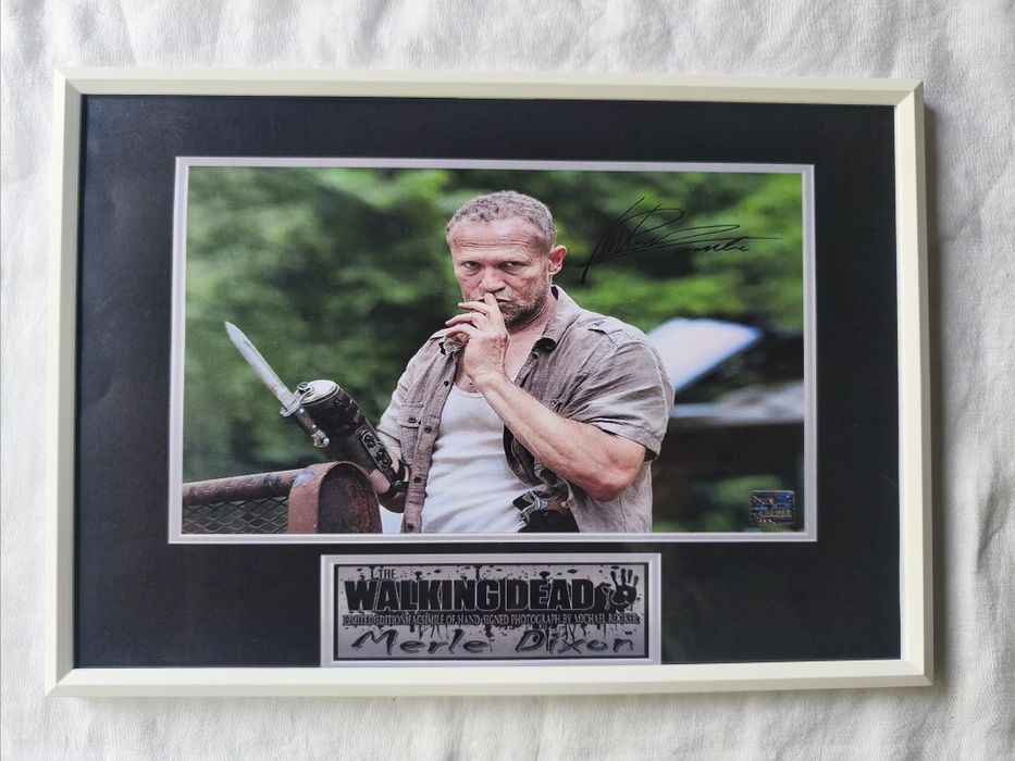 Moldura Série Walking Dead - Merle Dixon com Autógrafo (A4)