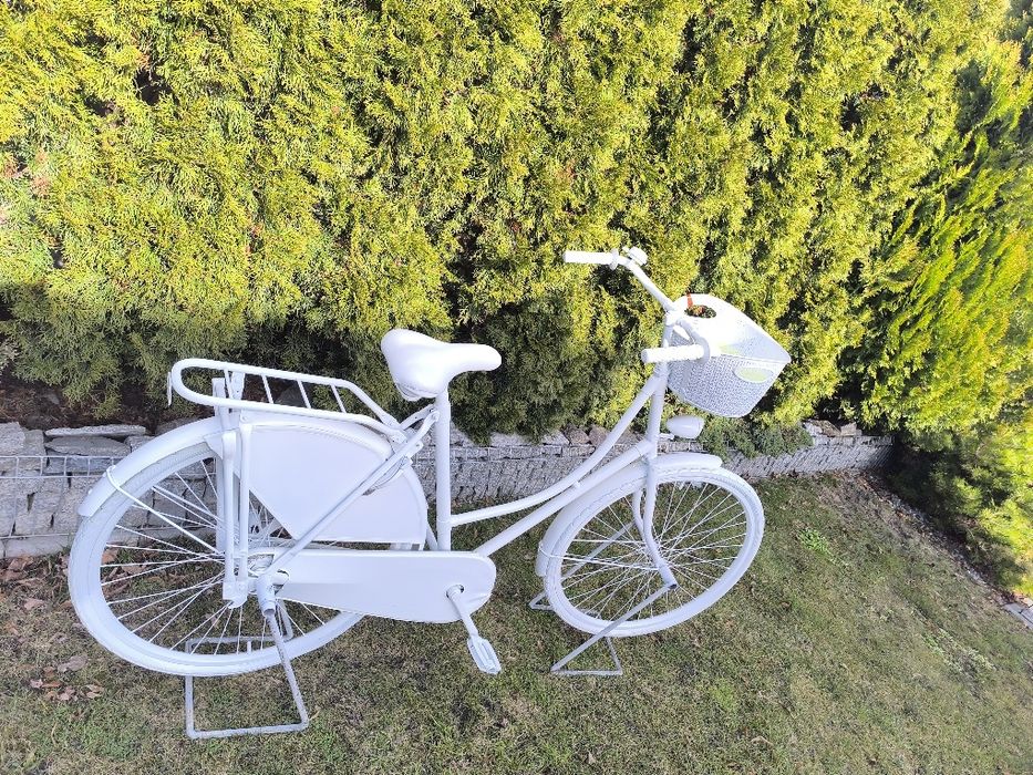 kwietnik rower  biały ozdoba