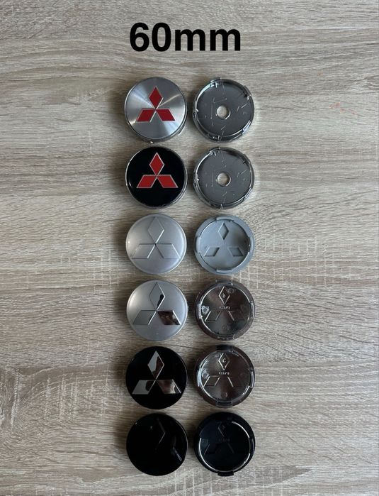 Conjunto 4 Centros Tampas Jantes Mitsubishi 56mm 60mm 65mm 68mm 75mm