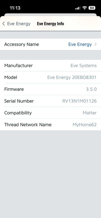 Eve Energy 20EB08301 z Thread MATTER- Apple Homekit