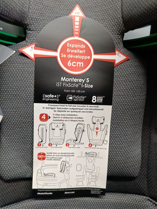 Diono 5ist fix safe fotelik samochodowy regulowany zagłówek ISOFIX