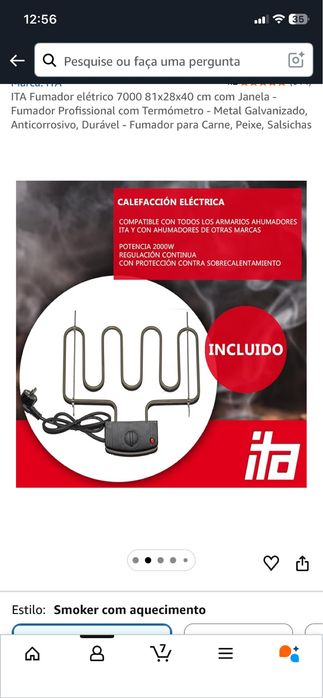 Fumador elétrico profissional de carnes, peixe.