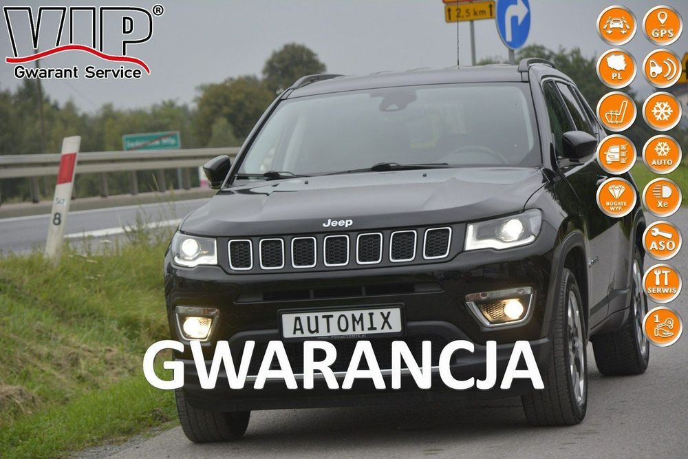 Jeep Compass 1.4 Turbo nawi skóra gwarancja przebiegu ksenon bezwypadkowy