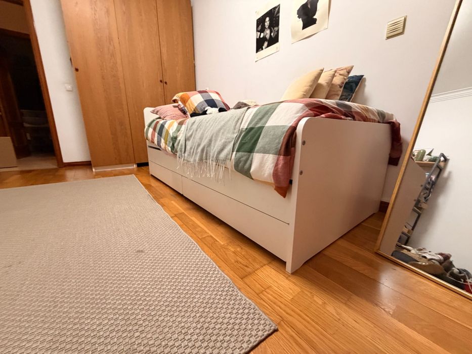 Cama solteiro extensível para mais outra cama