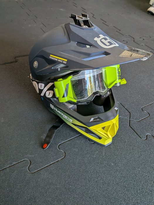 Kask Husqvarna + Gogle 100%