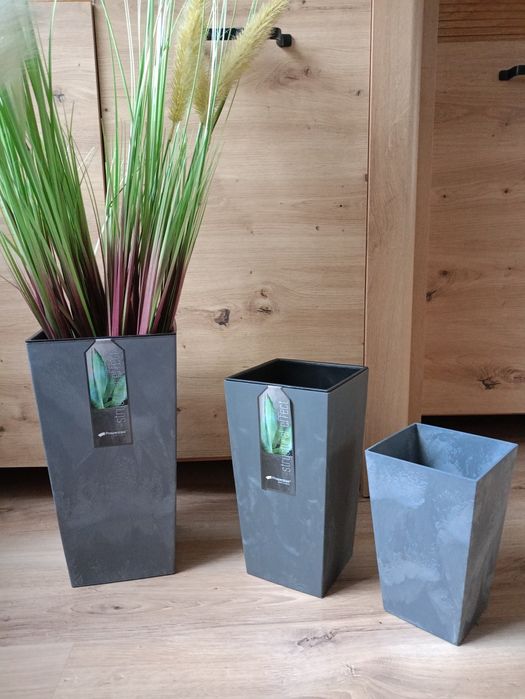 Donice Balkonowe Strukturalne Imitacja Betonu Plastik Loft Minimalizm
