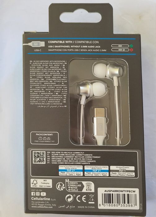 Słuchawki douszne przewodowe cellularline