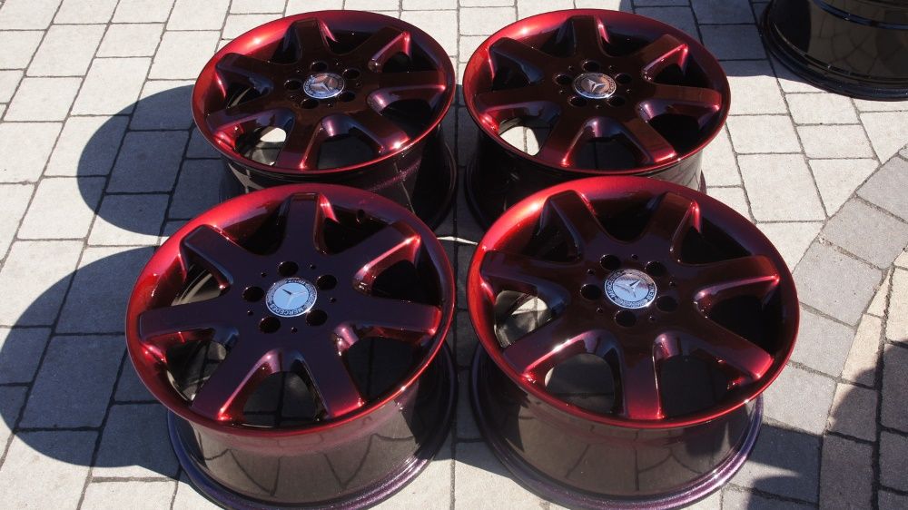 Alufelgi Mercedes 8,5Jx17" et52 5x112 w cieniowanym red candy