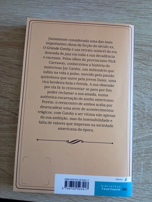 Livro "O Grande Gatsby"