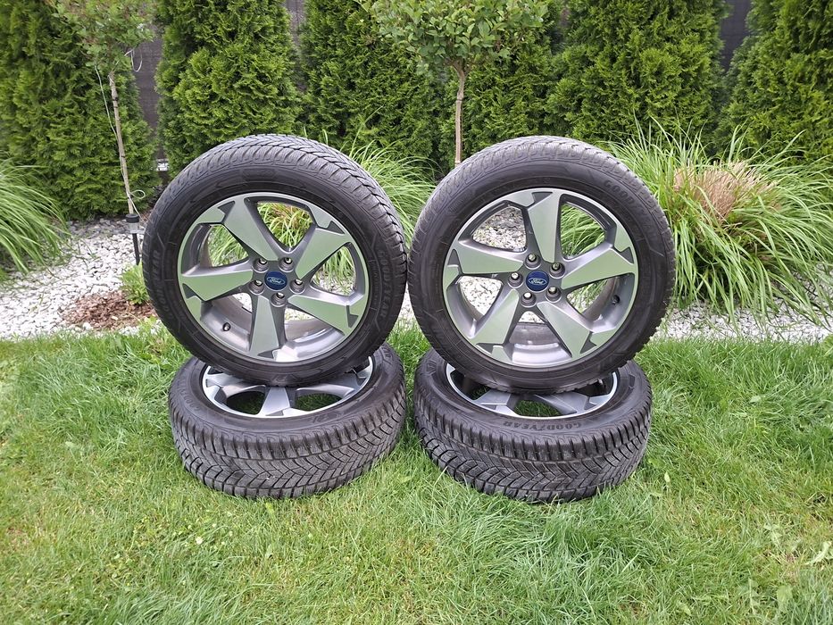 Ładne koła zimowe felgi 17 5x108 et50 Ford 215/55/17 + czujniki