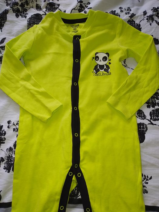 Nowa limonkowa piżamka panda cool club 92
