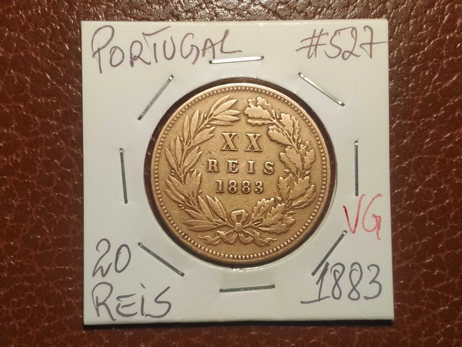B18 moeda de XX (20) reis de 1883 VG  - Portugal (Monarquia)