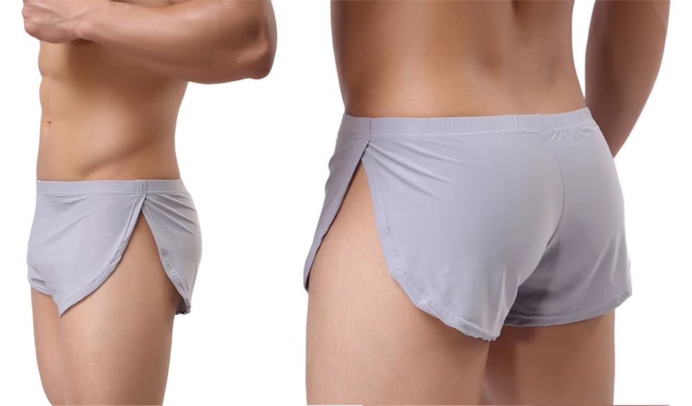 Męska bielizna z rozcięciem na co dzień luźne bokserki do biegania - S