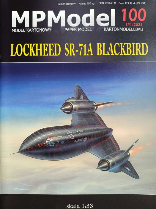 Model kartonowy MPModel 100: samolot LOCKHEED SR-71A BLACKBIRD