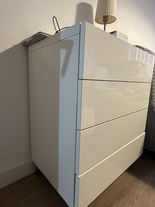 Modulo Ikea Besta - 4 gavetas lacado branco