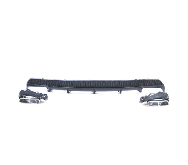 DIFUSOR MERCEDES CLA C117 13-16 LOOK AMG CLA45 PRETO + PONTEIRAS DE ESCAPE