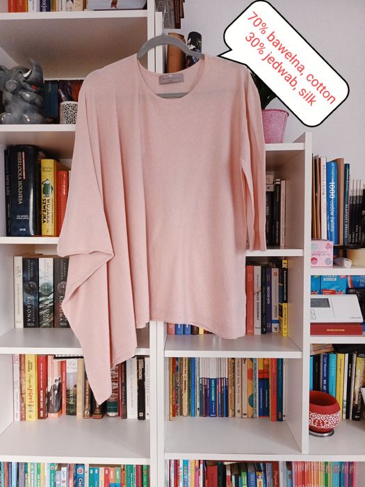 Sweter motyl, Paul Costelloe, 36-42, pudr. róż, 70% bawełna, 30% jedwa