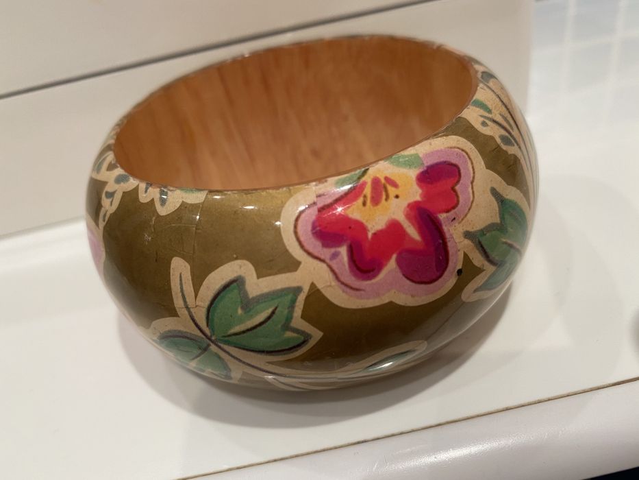 Bransoletka drewniana decoupage - stan idealny