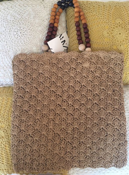 ZARA Torebka shopper z plecionki