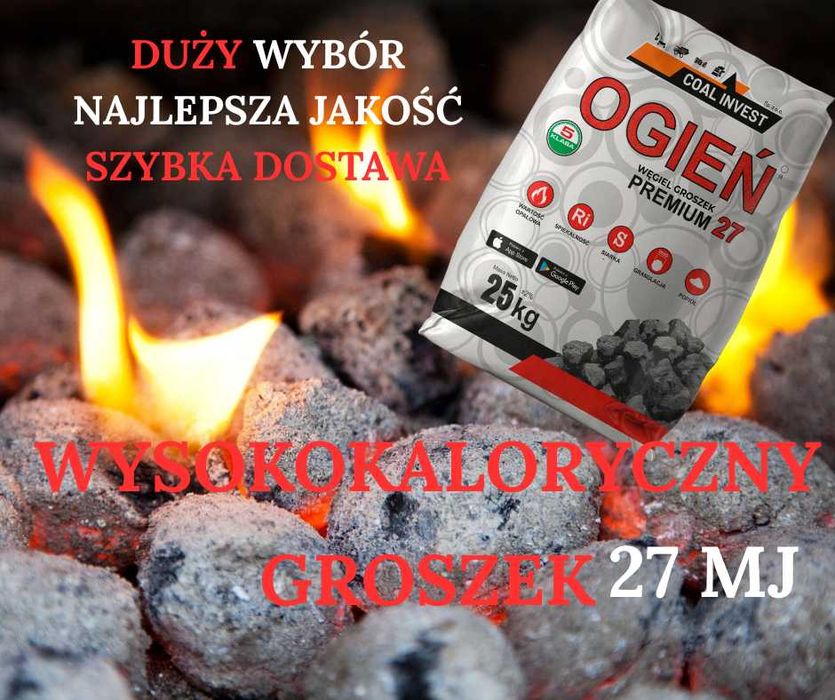 Ogień Groszek Premium worek 25kg niespiekający