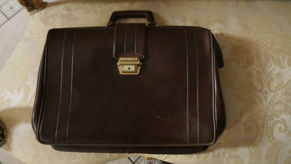 Stylowa torba lekarska vintage / Aktówka neseser skóra retro lata 60/70