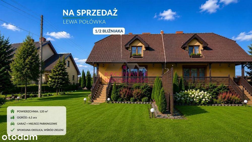 Segment z ogródkiem 600m2 i garażem w bryle
