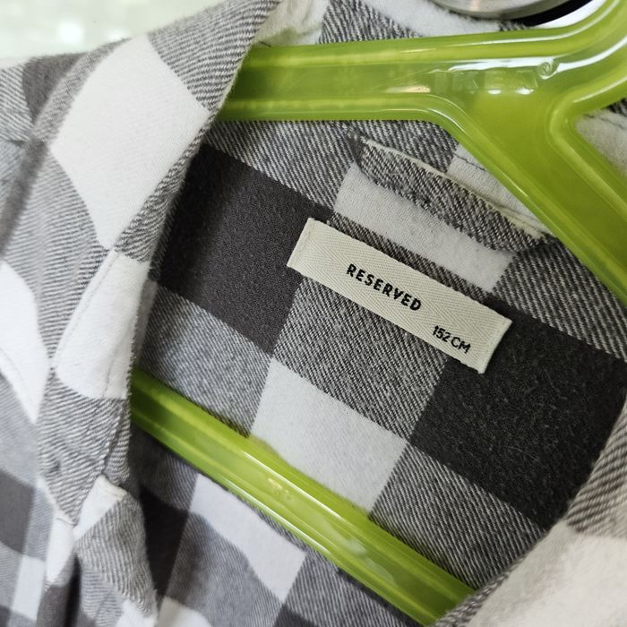 Koszula RESERVED flanelowa chłopięca jak nowa 152 biało szara
