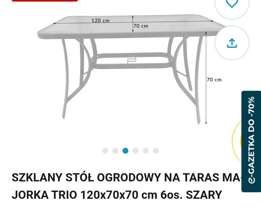 Stół ogrodowy, nowy w oryginalnym opakowaniu