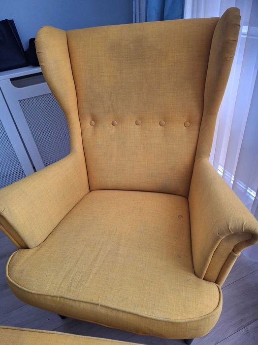 Fotel żólty "uszak"