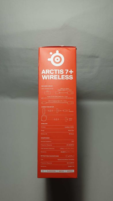 Słuchawki bezprzewodowe SteelSeries Arctis 7+BLACK - jak NOWE.
