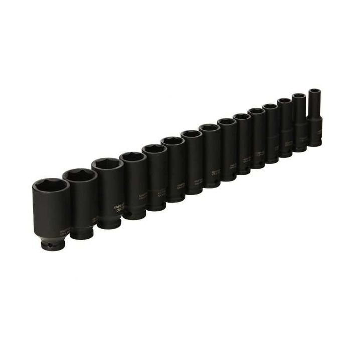 Nasadki udarowe DŁUGIE 1/2" 15szt. 10- 32 mm KD11769
