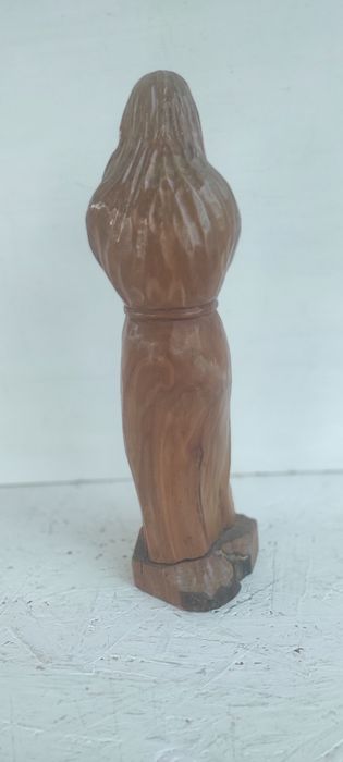 Figura Matka Boska Madonna Modlitwa Rzeźba Drewno sygnowana