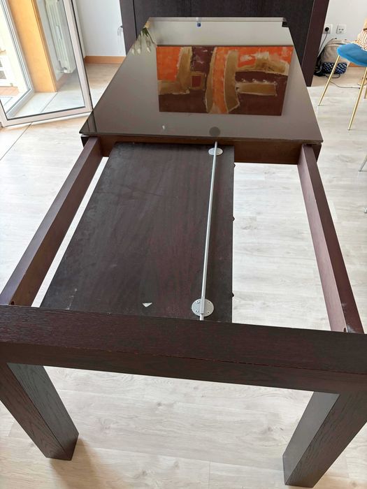 Mesa de jantar Wengué 170x90cm extensível 240cm