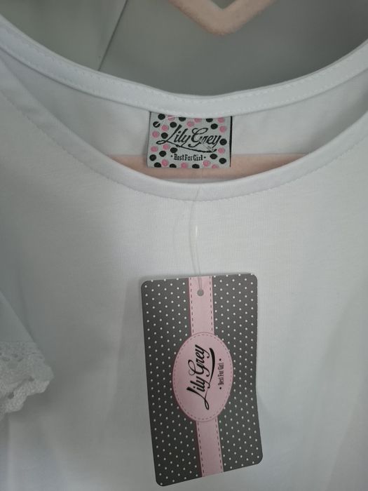 Biała bluzka Lily Grey 116 koronka galowa