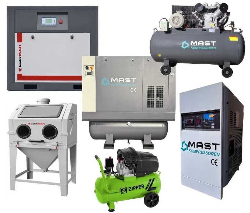 Гвинтовий Поршневий Повітряний Компресор Осушувач Ресивер Піскоструй