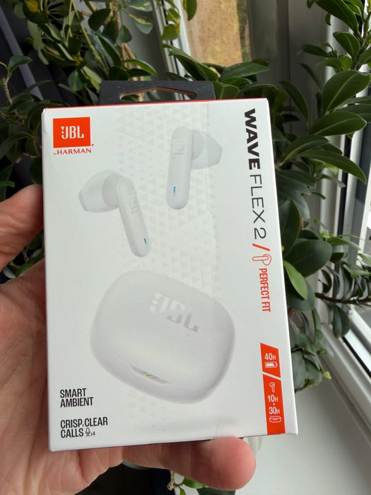 Słuchawki bezprzewodowe dokanałowe JBL WAVE FLEX 2 białe TOMI-TECH