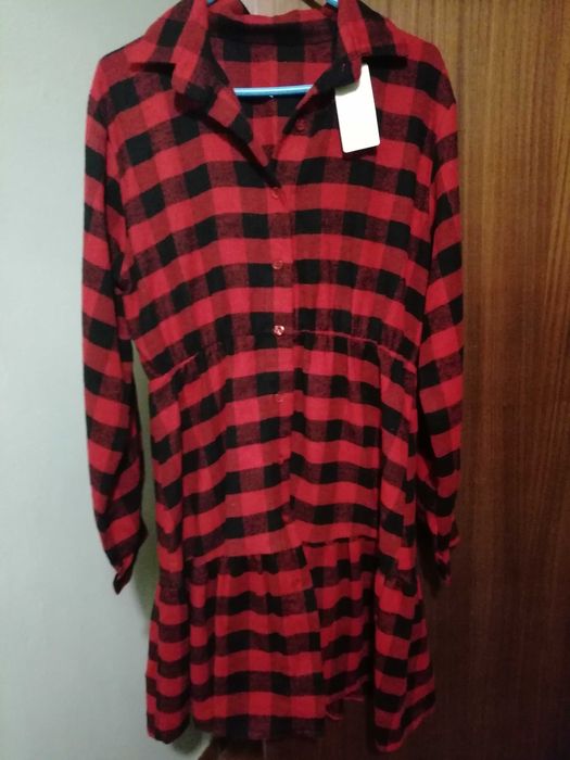 Vestido camiseiro flanela novo