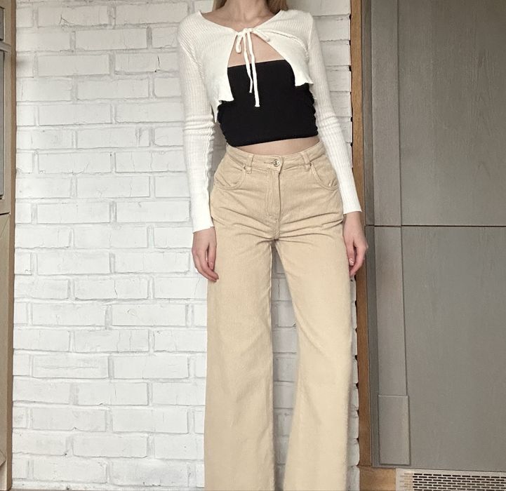 Вельветові штани Bershka Wide Leg