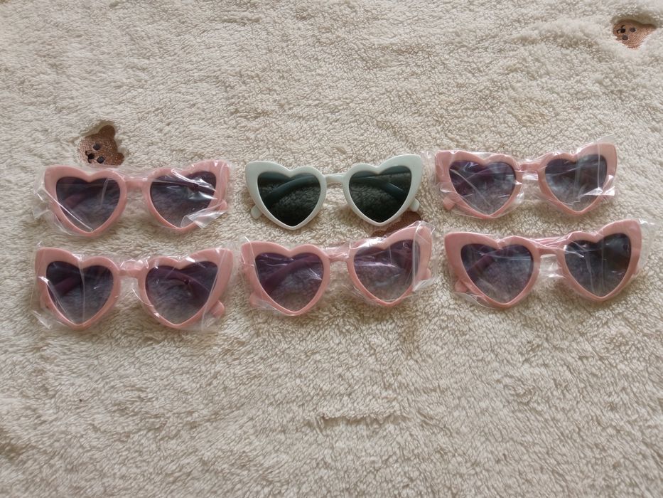 Zestaw na panieński - okulary serca i szarfy - panna młoda + 5 druhen