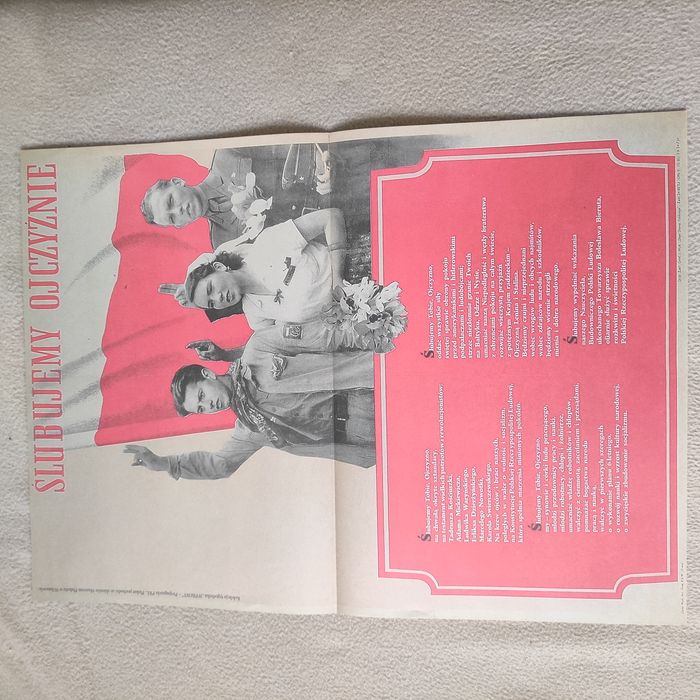 Plakat propaganda PRL kolekcja Wprost Ślubujemy Ojczyźnie