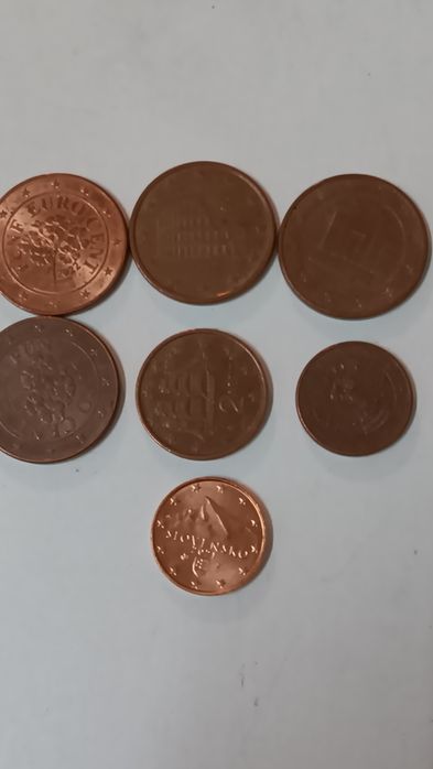 Lote moedas 1 2 5 cêntimos (raras)