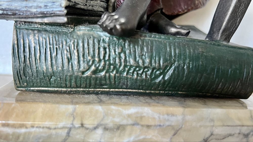 Estátua themis / justiça em bronze e mármore