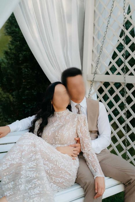 Suknia ślubna rybka z trenem