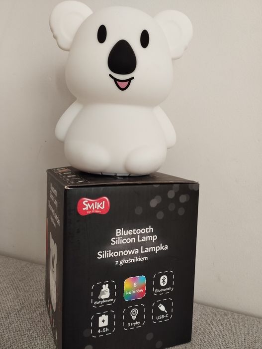 Silikonowa lampka z głośnikiem Smiki miś koala jak nowa
